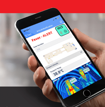 IDCS on a mobile device with high temperature alert